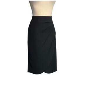 Armani Colezzioni black side ruched tulip skirt size 2